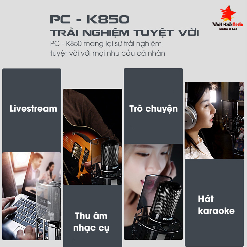 Ứng dụng của combo livestream cao cấp micro Takstar PC K850 & Sound card Icon Upod Pro