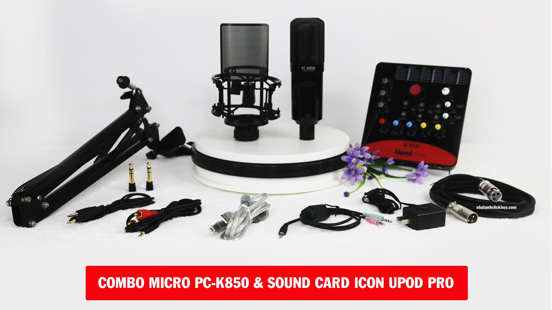 Combo livestream cao cấp Mic Takstar PC K850 – Sound card Icon Upod Pro
