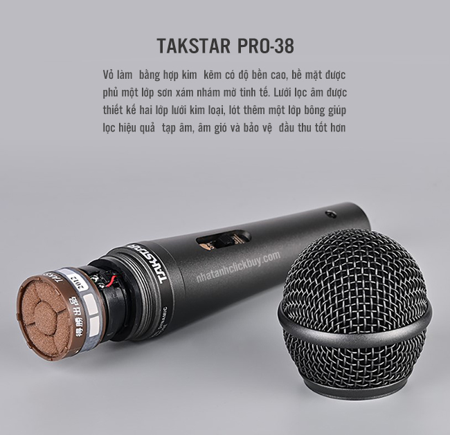 micro có dây karaoke gia đình chính hãng Takstar Pro-38
