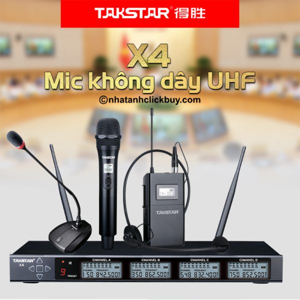 Micro không dây đa năng cao cấp Takstar X4 | Hỗ trợ 4 kênh 3
