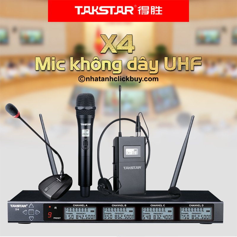 Micro không dây đa năng cao cấp Takstar X4