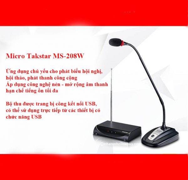 Bộ micro hội nghị không dây Takstar MS-208W 3