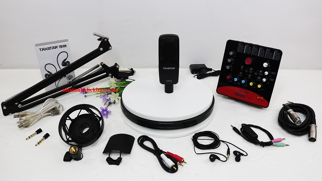 Combo thu âm livestream cao cấp micro Takstar TAK55 & Sound card Icon Upod Pro