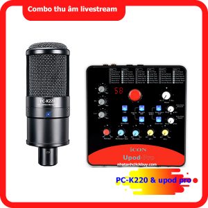 Combo thu âm livestream Micro Takstar PC-K220 & Sound card Icon Upod Pro 4