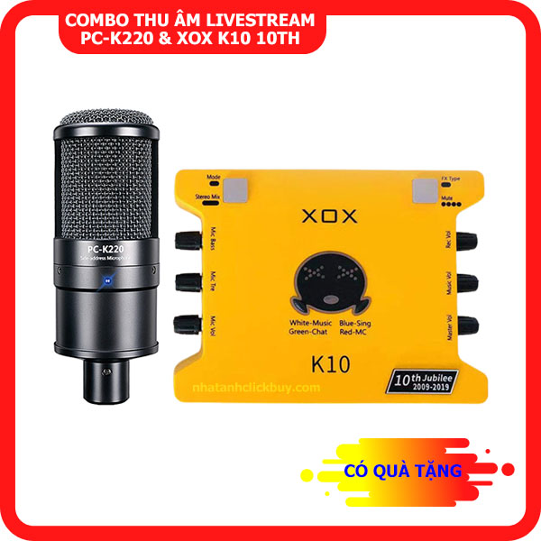 COMBO LIVESTREAM KARAOKE MIC TAKSTAR PC-K220 & SOUND CARD XOX K10 10TH JUBILEE 2