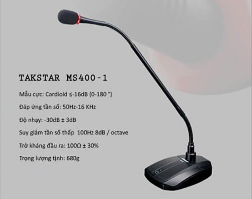 Thông số kỹ thuật của micro hội nghị cổ ngỗng Takstar MS400-1